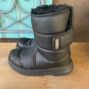 Khombu Traveller Sport Junior Snow Boots Kids 1 Black Fur Lined Outdoor Unisex